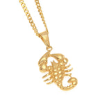 ZONIYA PUNK STAINLESS STEEL SCORPION FIGURE NECKLACE IN GOLD - boopdo