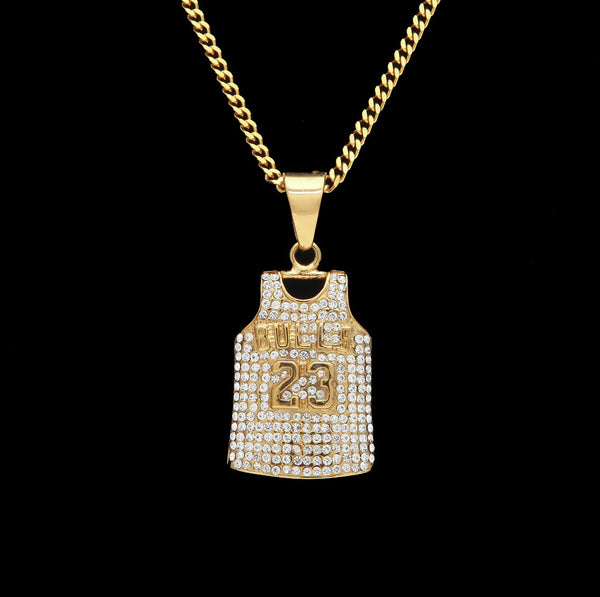 TREVOR MUZA BULLS NUMBER 23 DIAMOND JERSEY DESIGN BASKETBALL NECKLACE - boopdo
