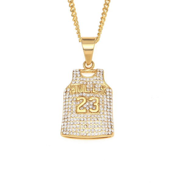 TREVOR MUZA BULLS NUMBER 23 DIAMOND JERSEY DESIGN BASKETBALL NECKLACE - boopdo
