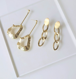 UZL DESIGN CHUNKY CHAIN EARRINGS IN GOLD PLATE - boopdo