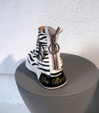 DUREO PORTE MARTIN BACK ZIP BOOTIES IN ZEBRA - boopdo