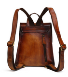 THE BIG GIRLS BODO TRAVEL LEATHER BACKPACK IN BROWN - boopdo