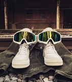 NESERV JULIUS HYPE BEAST NESSER LEATHER SNEAKER BOOTS WITH SKI GLASSES - boopdo