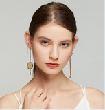 LITTLE JOYS STERLING SILVER GOLD PLATED ASYMMETRIC ABSTRACT SHAPES EARRINGS - boopdo