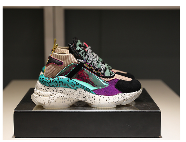 LUCY COCO CHARUSH CHUNKY PLATFORM CASUAL SNEAKER IN MULTI COLOR - boopdo
