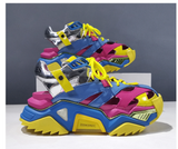 CERULEAN GAVIN CHUNKY SOLE LEATHER SANDALS IN MULTI COLOR - boopdo