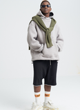 SHOTE SINN HE ON THE EDGE VELVET HOODED SWEATER WITH KANGAROO POCKET - boopdo