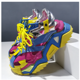 CERULEAN GAVIN CHUNKY SOLE LEATHER SANDALS IN MULTI COLOR - boopdo