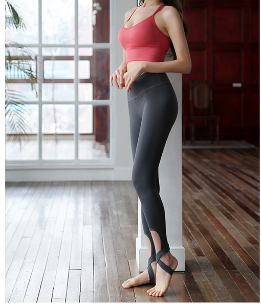 UIMIO STIRRUP LEGGINGS WITH CROSS OVER DETAIL - boopdo