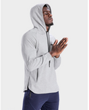 IRON LIFE FITNESS PERFORMANCE SPORTSWEAR HOODED SWEATSHIRT IN GRAY - boopdo