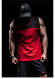 MONSTER GUARDIANS SLEEVELESS MUSCLE HOODIE WITH COLOR BLOCKING - boopdo