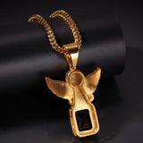 FOOGIE LITTLE ANGEL GEM STAINLESS STEEL PENDANT NECKLACE - boopdo