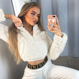 SHEMODA INSPO FAUX FUR SWEATER WITH STAND COLLAR - boopdo