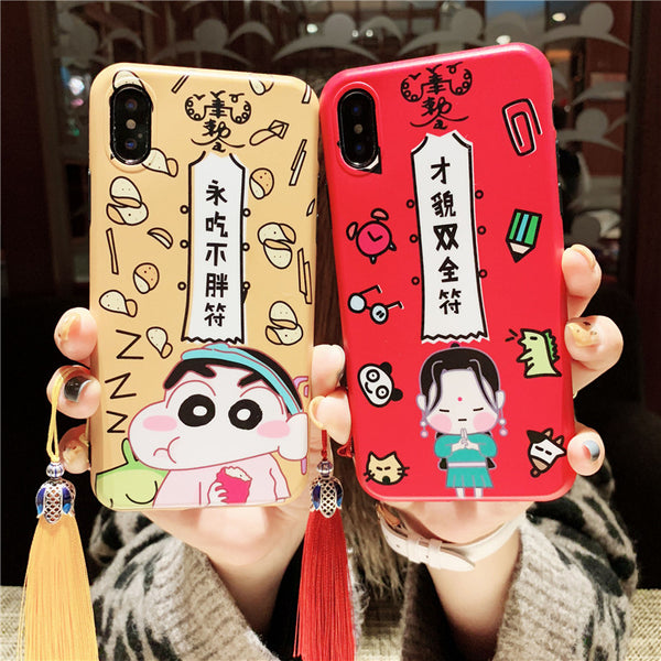 JAPANESE CARTOON IPHONE RED RUBBER PROTECTIVE CASE - boopdo