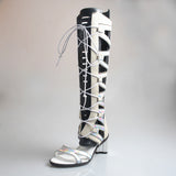 PROVA PERFETTO HUFFO WOFO OPEN TOE KNEE HIGH LEATHER SANDALS - boopdo