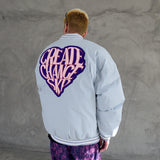 GRINCO STRIPO LOVE EMBROIDERED CASUAL BOMBER JACKET - boopdo