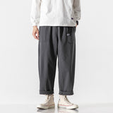 FOZXI RONNO WIDE LEG CASUAL SWEATPANTS WITH BELT - boopdo