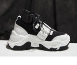 DOMINICO DISPOSITION CHUNKY TRAINERS IN WHITE PLATFORM SHOES - boopdo