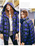 MAXMARTIN BLUE CHECK PADDED JACKET WITH MATCH SCARF M83301R24 - boopdo