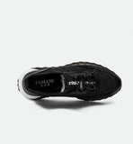 FAMAN WIDE FIT TRAINERS IN BLACK AND WHITE - boopdo