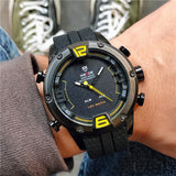WEXDE WATER RESISTANT LARGE DIAL MULTI FUNCTION RUBBER BELT WATCHES - boopdo