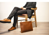 MIRANDA PORFANO BRITISH DESIGN HANDMADE LEATHER BRIEFCASE - boopdo