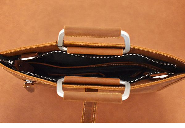 MIRANDA PORFANO BRITISH DESIGN HANDMADE LEATHER BRIEFCASE - boopdo