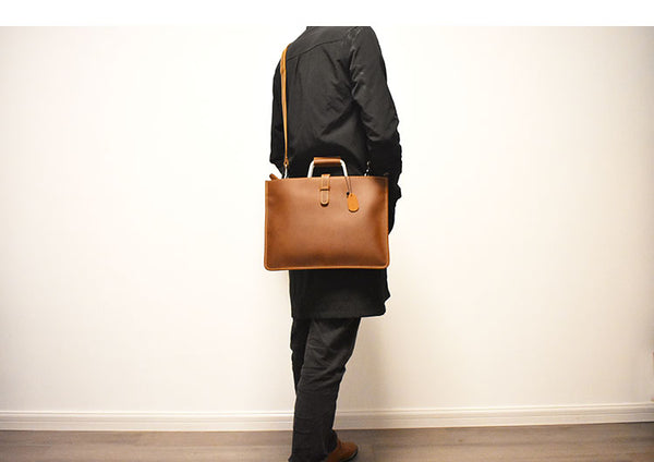 MIRANDA PORFANO BRITISH DESIGN HANDMADE LEATHER BRIEFCASE - boopdo