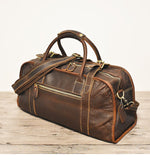 ZEFAN KANGA RUGGED HANDMADE LEATHER DIAGONAL LUGGAGE TRAVEL BAG - boopdo