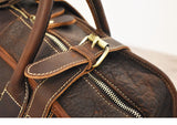 ZEFAN KANGA RUGGED HANDMADE LEATHER DIAGONAL LUGGAGE TRAVEL BAG - boopdo