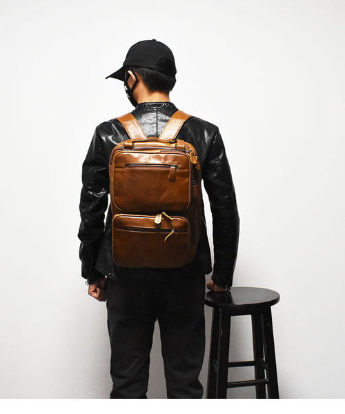 ZEFAN COCOSH MULTI FUNCTIONAL DUAL USE LEATHER BACKPACKS - boopdo