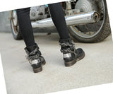 PROVA PERFETTO JENNIE FORZIA STYLE THICK SOLED MOTORCYCLE LEATHER BOOTS - boopdo
