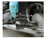 PROVA PERFETTO JENNIE FORZIA STYLE THICK SOLED MOTORCYCLE LEATHER BOOTS - boopdo
