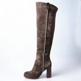 PROVA PERFETTO LISA GOTHO DESIGN THICK SOLED OVER THE KNEE LEATHER BOOTS - boopdo