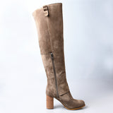 PROVA PERFETTO LISA GOTHO DESIGN THICK SOLED OVER THE KNEE LEATHER BOOTS - boopdo