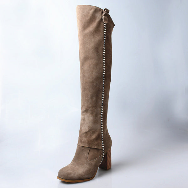 PROVA PERFETTO LISA GOTHO DESIGN THICK SOLED OVER THE KNEE LEATHER BOOTS - boopdo