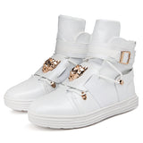 GUCCORA VIBO ICONIC METAL LION CHUNKY SOLE HIGH TOP SHOES - boopdo