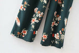 ZEBRAMOLIA FLOWER PRINT JUMPSUIT WITH BELT IN GREEN - boopdo