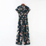 ZEBRAMOLIA FLOWER PRINT JUMPSUIT WITH BELT IN GREEN - boopdo