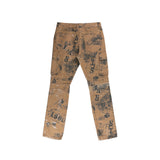 BOOPDO TRICOT TRACK PANTS IN KHAKI CAMO WITH CONTRAST COLOR - boopdo