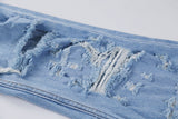 FRENCH TERRY HELLON EARTH RIPPED JEAN PANTS IN BLUE - boopdo