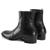 ROCKEX TOE POINTED DESIGN SNAKE LEATHER CHELSEA BOOTS - boopdo
