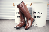 RYLEE KYRA BAMBOOR BRITISH DESIGN LONG BOOTS IN BROWN - boopdo