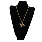 TREVORZA ZIRCON ANGEL LOVE FIGURE NECKLACE - boopdo