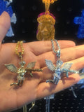 TREVORZA ZIRCON ANGEL LOVE FIGURE NECKLACE - boopdo