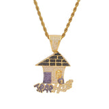 TREVORAZ ZUBA ZIRCON TRAP HOUSE PENDANT NECKLACE - boopdo