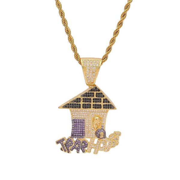 TREVORAZ ZUBA ZIRCON TRAP HOUSE PENDANT NECKLACE - boopdo