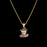 TREVORAZ ZUBA ZIRCON TRAP HOUSE PENDANT NECKLACE - boopdo