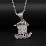 TREVORAZ ZUBA ZIRCON TRAP HOUSE PENDANT NECKLACE - boopdo