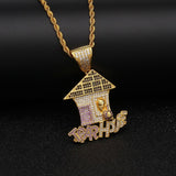 TREVORAZ ZUBA ZIRCON TRAP HOUSE PENDANT NECKLACE - boopdo